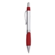 aerial view a silver with red ryker pen with rubber grip, image 1 of 4