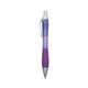 aerial view a translucent purple with satin silver finish rio ballpoint pen with contoured rubber grip, image 1 of 3