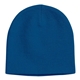 aerial view a royal blue 100 acrylic knit beanie cap, image 1 of 2
