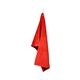 aerial view a red 100 cotton hand towel with metal grommet, image 1 of 2