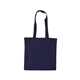 aerial view a navy blue basic cotton sheeting natural economy canvas tote bag - 15 x 15, image 1 of 3