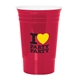 aerial view a red usa made 16 oz the party cup(r), image 1 of 2