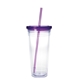 aerial view a clear/purple/purple 24 oz good value(tm) clear tumbler with colored lid, image 1 of 2