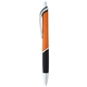 aerial view a orange plastic metallic barrel with textured grip, image 1 of 2
