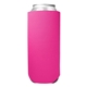 aerial view a neon pink 24 oz foam tall boy can cooler, image 1 of 2