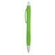 aerial view a lime green glaze plunger action medium point pen, image 1 of 3