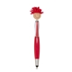 aerial view a red moptoppers multicultural screen cleaner with stylus pen, image 1 of 6