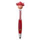 aerial view a red moptoppers multicultural screen cleaner with stylus pen, image 1 of 6