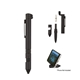 aerial view a black 6- in -1 quest multi tool pen, image 1 of 4