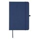 aerial view a blue symmetrical journal with elastic pen loop, image 1 of 4