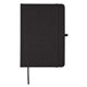 aerial view a black symmetrical journal with elastic pen loop, image 1 of 4