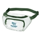 aerial view a clear/forest green pvc clear fanny pack, image 1 of 2