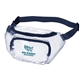 aerial view a clear/navy pvc clear fanny pack, image 1 of 2