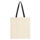 aerial view a natural with black penny wise cotton canvas tote bag, image 1 of 2