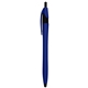aerial view a royal blue ellie rubberized dart pen, image 1 of 3
