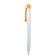 aerial view a white with orange nolan pen with plunger action, image 1 of 3