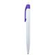 aerial view a white with purple nolan pen with plunger action, image 1 of 3