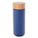 aerial view a royal blue 10 oz speckled stoneware tumbler, image 1 of 2