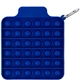 aerial view a blue fiddle popper silicone sensory fidget toy, image 1 of 4