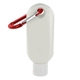aerial view a red 1.9 oz spf 30 sunscreen in clear bottle with carabiner, image 1 of 2