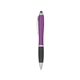 aerial view a purple with black rubberized grip satin stylus pen, image 1 of 3