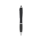 aerial view a black with black rubberized grip satin stylus pen, image 1 of 3