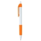 aerial view a white with orange trim serrano comfort grip click pen, image 1 of 3