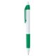 aerial view a white with green trim serrano comfort grip click pen, image 1 of 3