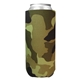 aerial view a tan camo 24 oz foam tall boy can cooler, image 1 of 2