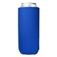 aerial view a royal blue 24 oz foam tall boy can cooler, image 1 of 2