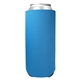 aerial view a neon blue 24 oz foam tall boy can cooler, image 1 of 2