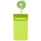 aerial view a translucent lime green waterproof pouch with neck cord, image 1 of 2