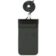 aerial view a translucent black waterproof pouch with neck cord, image 1 of 2
