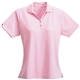 aerial view a pink zircon (326) womens moreno short sleeve performance polo, image 1 of 4
