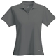 aerial view a steel grey (945) womens moreno short sleeve performance polo, image 1 of 3