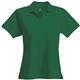 aerial view a forest green (640) womens moreno short sleeve performance polo, image 1 of 3
