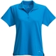 aerial view a olympic blue (431) womens moreno short sleeve performance polo, image 1 of 5