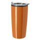 aerial view a orange with clear lid 20 oz full color elate himalayan tumbler, image 1 of 2