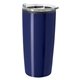 aerial view a navy blue with clear lid 20 oz full color elate himalayan tumbler, image 1 of 2