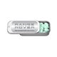 a silver & wintergreen flavor option promotional 2 x 1 small silver rectangular slider tin with mints with your logo