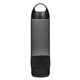 aerial view a translucent charcoal with black 16 oz tritan(tm) rumble bottle with speaker, image 1 of 3