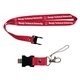 aerial view a pms 186c berkeley custom printed lanyard usb flash drive, image 3 of 6