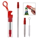 aerial view a red straw kit with bottle opener, image 1 of 4