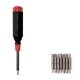 aerial view a black with red megapro 15- in -1 multi - bit screwdriver, image 1 of 2