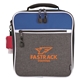 aerial view a charcoal/royal koozie(r) two - tone quick lunch cooler, image 1 of 2