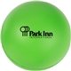 a neon green large round stress ball