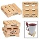 a group of 3 square mini pallet wood coaster