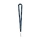 a navy blue 3/4 original fast track lanyard with bulldog or j - hook clip