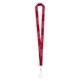 a red 3/4 original fast track lanyard with bulldog or j - hook clip
