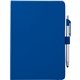 aerial view a blue 6 x 8.5 fsc(r) mix crown journal with pen - stylus, image 1 of 2